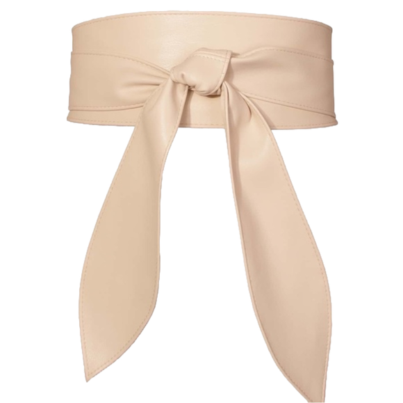 Apricot Women Wide Corset Faux Leather Wrap Around Tie Belt - Picture 4 of 7